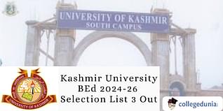 Kashmir University BEd 2024-26 Selection List 3 Out; Check Admission Details Here